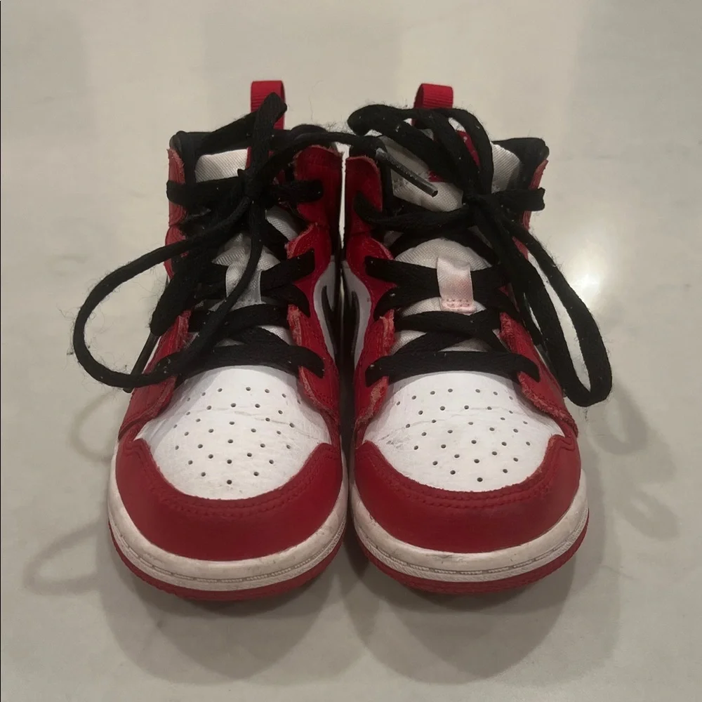 Nike Jordan Kids Red, Black, and White Sneakers